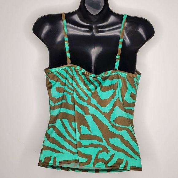 Victoria's Secret Green Pushup Padded Tankini Swim Top Underwire Bra Size 36C - Picture 3 of 5